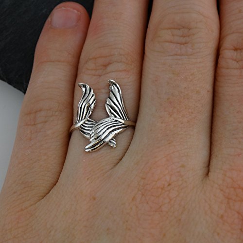 FashionJunkie4Life Sterling Silver Mermaid Tails Wrap Style Ring, Sizes 6-102