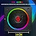 RGB Power Supply, COOLMOON 850W Fully Modular 80+ Gold Certified PC Power Supply, ATX RGB 14cm Smart Temperature Control Fan with Colorful Addressable RGB Light Vairous Color Mode for Gaming Computer