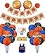 Basketball Party Dekorationen, HAPPY BIRTHDAY Basketball Banner, Willkommen hängendes Dekor und 34 Stück Basketball unter dem Motto Luftballons für Kinder, Jungen und Basketballfans Geburtstagsfeier