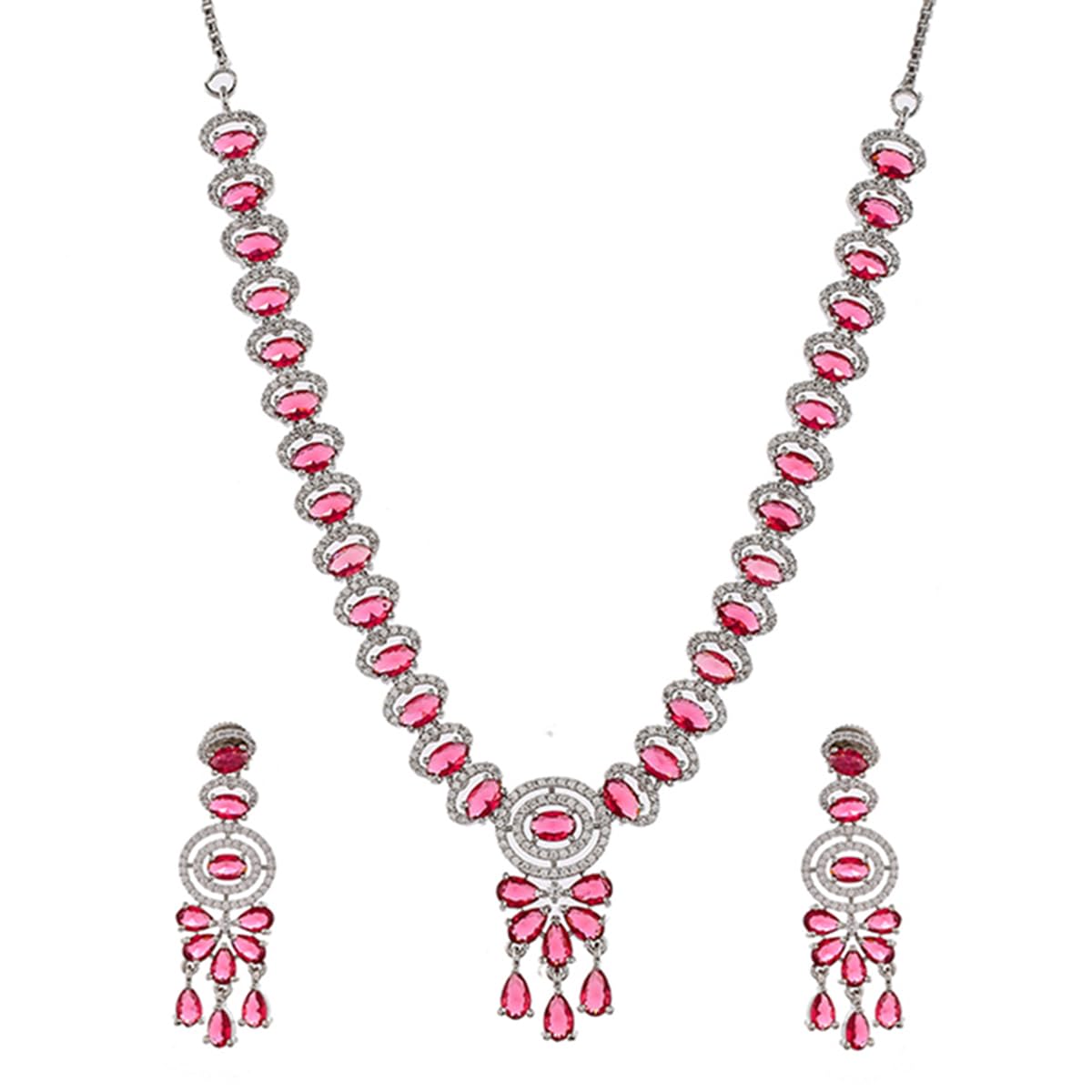See full amazon price history chart for VOYLLA Cz Elegance Silver Plated Red Stone Necklace Set VOYLLA Cz Elegance Silver Plated Red Stone Necklace Set (B0C3M14F8R) Amazon Price History, Amazon Price Tracker