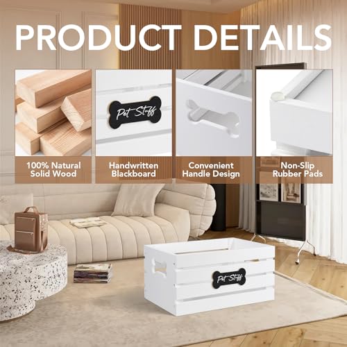 Dog-Toy-Box-Pet-Toy-Baskets-Wood-Dog-Toy-Bin-Storage-Cat-and-Puppy-Toy-Bin-Organizer-Pet-Toy-Storage-Basket-for-Leash-Food-Accessories-Treat-Toy-Basket-for-Dog - Cucciolini Doodles   Dog-Toy-Box-Pet-Toy-Baskets-Wood-Dog-Toy-Bin-Storage-Cat-and-Puppy-Toy-Bin-Organizer-Pet-Toy-Storage-Basket-for-Leash-Food-Accessories-Treat-Toy-Basket-for-Dog