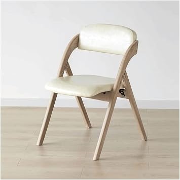 POCHY Luxury Folding Chair Pu Japanese Folding Chair Detachable Cushion Chair Outdoor Event Chair No Armrest Anti-Slip Foot Folding Chair Comfortable