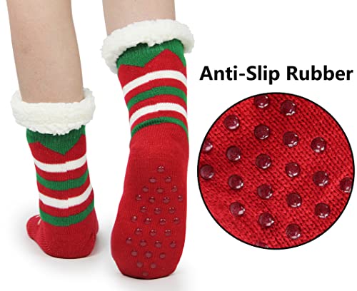 Image of BenSorts Women Winter Thick Slipper Socks with Grippers Non Slip Warm Fuzzy Socks Christmas Gifts