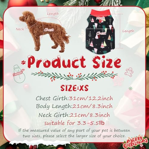 Shinylin 6 Pack Fleece Dog Sweater with Leash Ring Winter Dog Clothes for Small Medium Pets Pullover Vest for Walking Warm Soft Puppy Outfit for Cold Weather Christmas Pet Apparel(Xs,B Style) - Image 3