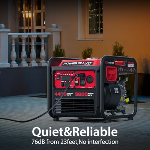 Image of PowerSmart 4400-Watt Inverter Generator, Open Frame Generator Gas Powered, CO Sensor, Emergency Home Backup, RV Ready 30A Outlet, EPA Compliment