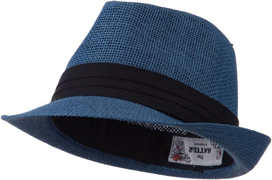 Paper Straw Black Band Baby Fedora