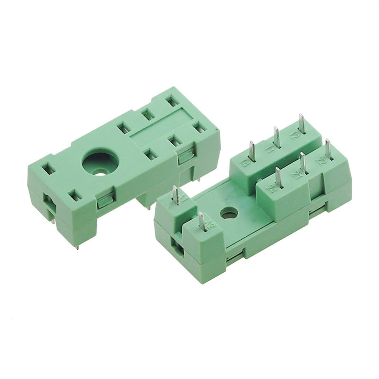 10 Uds relé PCB enchufe 14F-2Z-A2 14F-2Z-A1 for G2R-1 G2R-2 G2R-1-E RT424024 HF115F 5PIN o 8PIN zócalo de relé (Size : 14F-1Z-A2 5PIN 25MM)