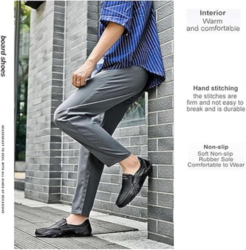 Men's Handmade Outdoor Comfort Loafers, Leather Flat Slip On Wide Toe Walking Shoes, Casual Business Work Shoes Driving Moccasins for Men2