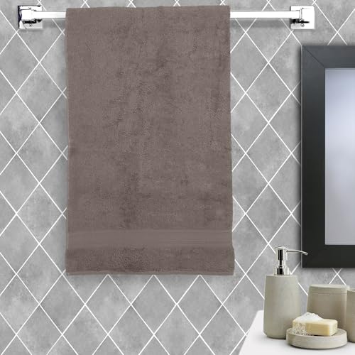 Image of Arvind 100% Cotton Towels for Bath | Towels for Bath Large Size | 500 GSM Bath Towel - Soft & Absorbent | 1 Piece Bath Towel for Men /Women | Urban Comfort | 70 cm x 140 cm - Dark Grey