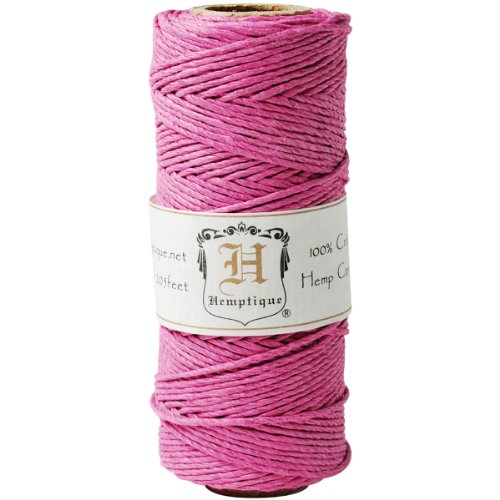 Hemptique Hemp Cord Spool 20lb 205'-Bright Pink4