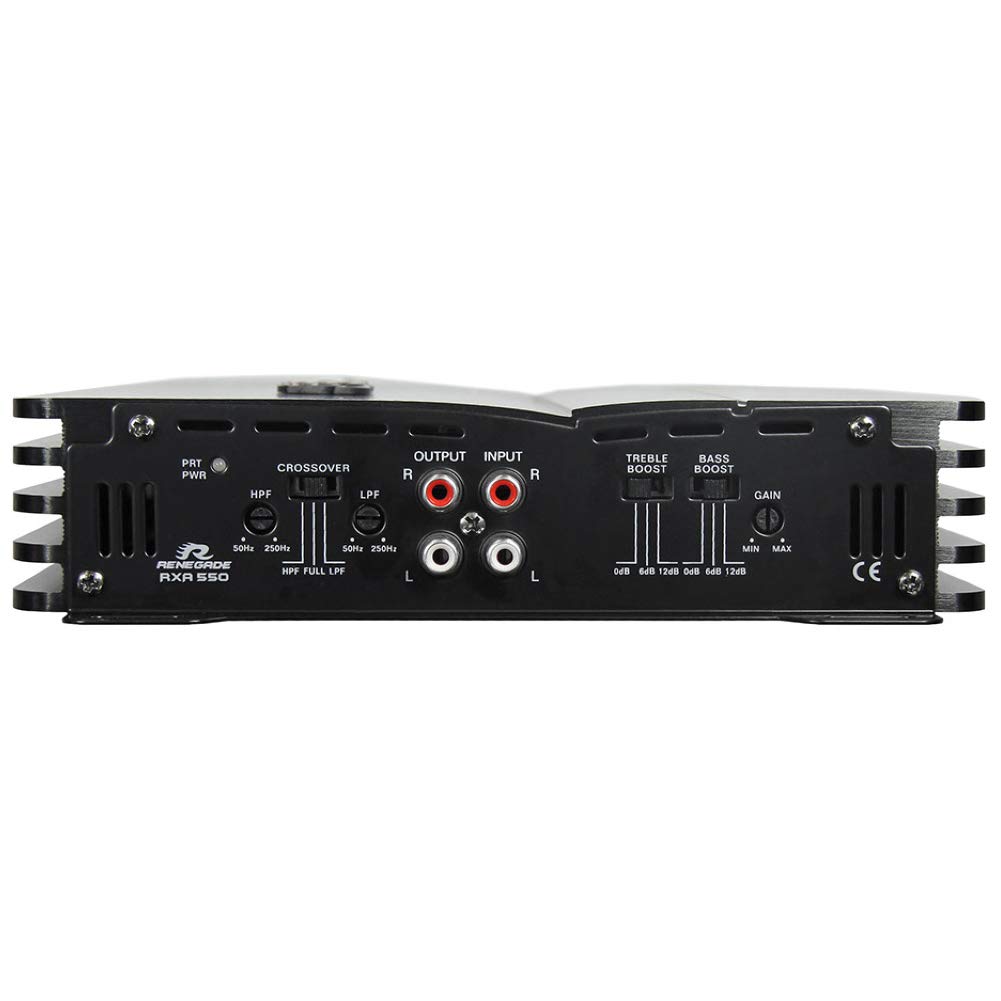 Renegade 1 Amplificador RXA550 RXA 550 2 Canales estéreo Clase AB 2 x 135 vatios rms 550 vatios máx con Bass Boost para Coche, 1 Pieza