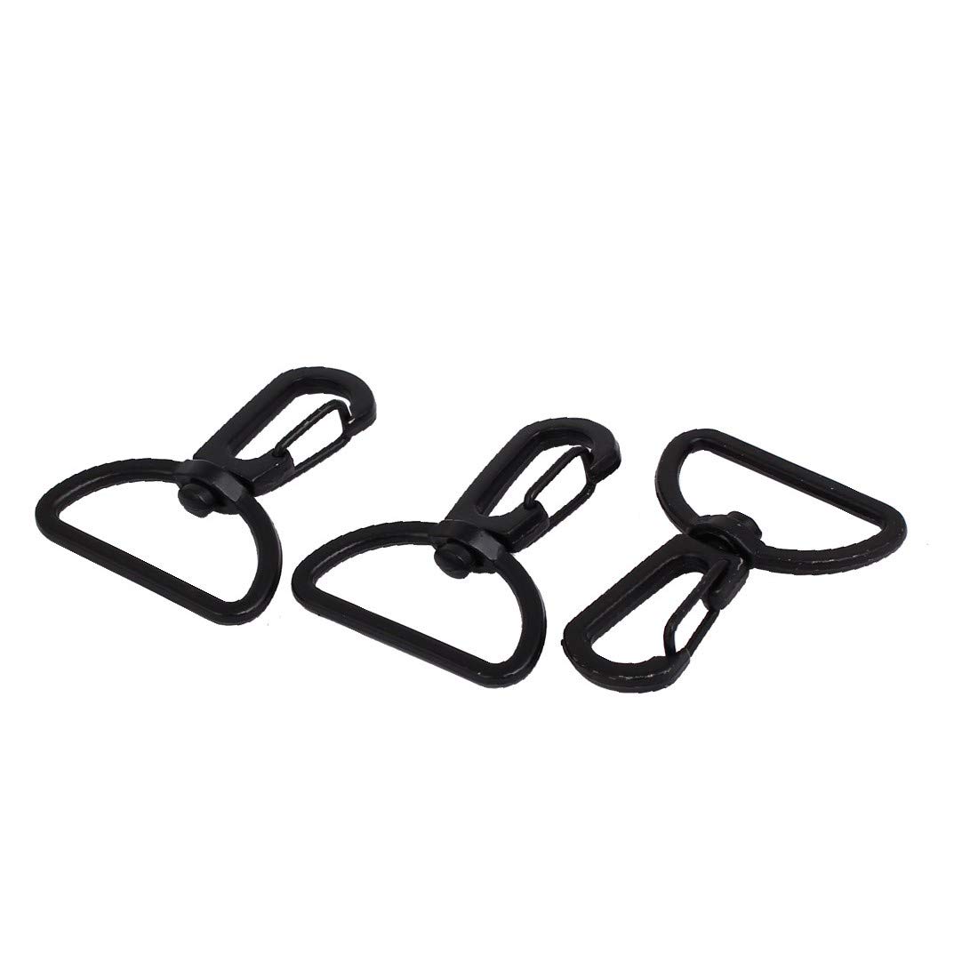New Lon0167 25mm Metal Featured D-Ring Swivel Snap reliable efficacy Hook Lobster Trigger Clasp Clip Black 3pcs(id:5eb 52 af 448)