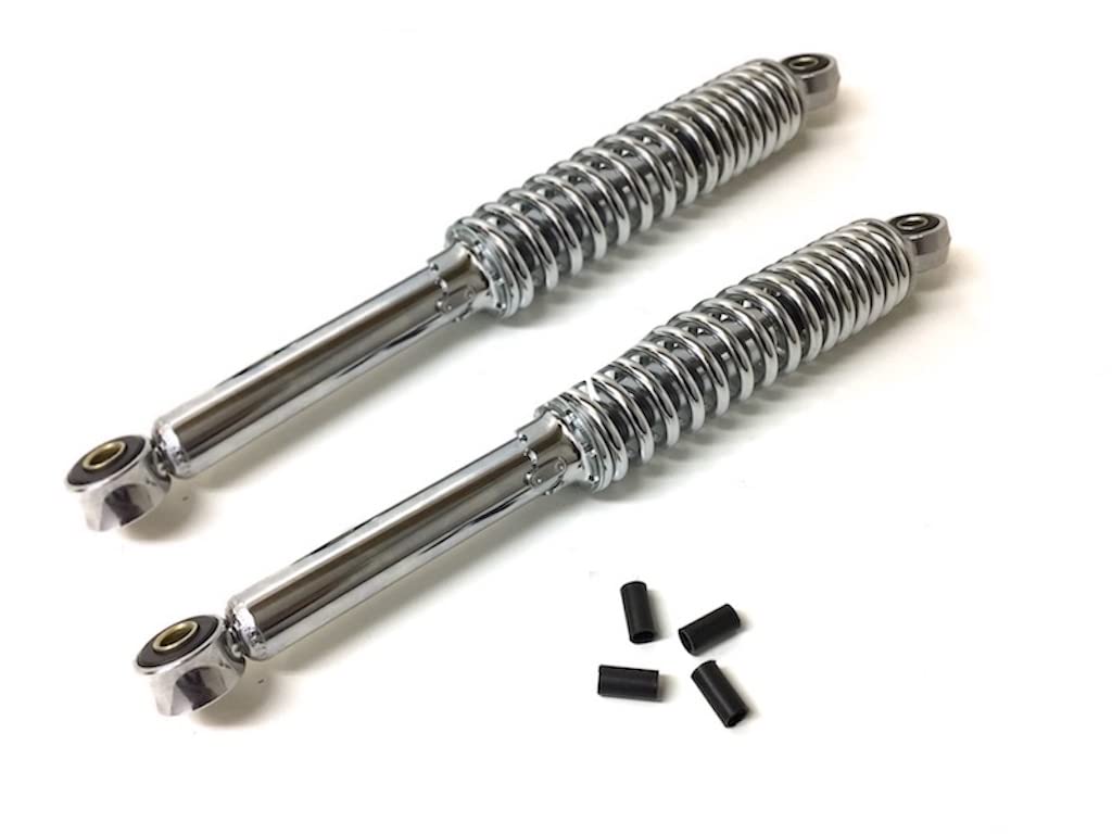 360mm Chrom Stoßdämpfer Set, 5-fach verstellbar passend für Simson, Zündapp, Puch, Hercules, Kreidler, Honda – Hydraulisch gefedert