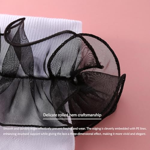 Image of Dicry Socks for Women, Big Ruffle Socks with Turn Cuff and Double Lace