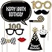 Big Dot of Happiness Adult 100th Birthday - Gold Party Photo Booth Props Kit 20 Count