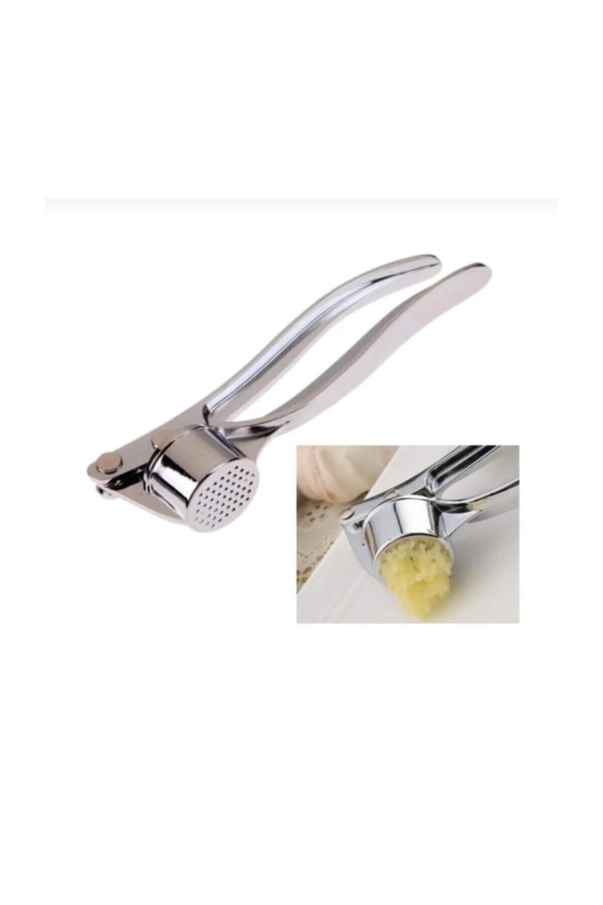 Paslanmaz Çelik Sarımsak Ezici, 16.5 cm Uzunluk, 3 cm Başlık Çapı, Ergonomik Tasarım, Bulaşık Makinesi Uyumlu