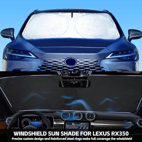 INSAUTO Windshield Sunshade for Lexus RX 350 450h 2016-2022 RX 350, RX 350 F Sport, RX 350L 2023 2024 2025, Front Window Sun Visor Cover, UV Heat Blocker Protector, Foldable Sun Shade Accessories - Image 3