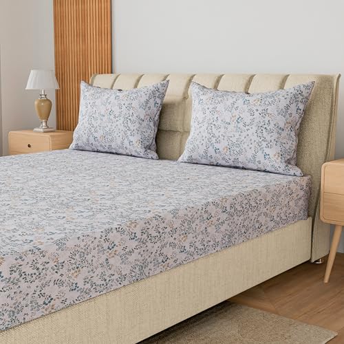 Image of LINENWALAS 100% Cotton Percale Standard Size Pillow Case Set of 2, Crisp and Cooling 300 TC, Premium Cotton Printed Bed Pillow Covers (18x28 inch, Skylet Breeze)