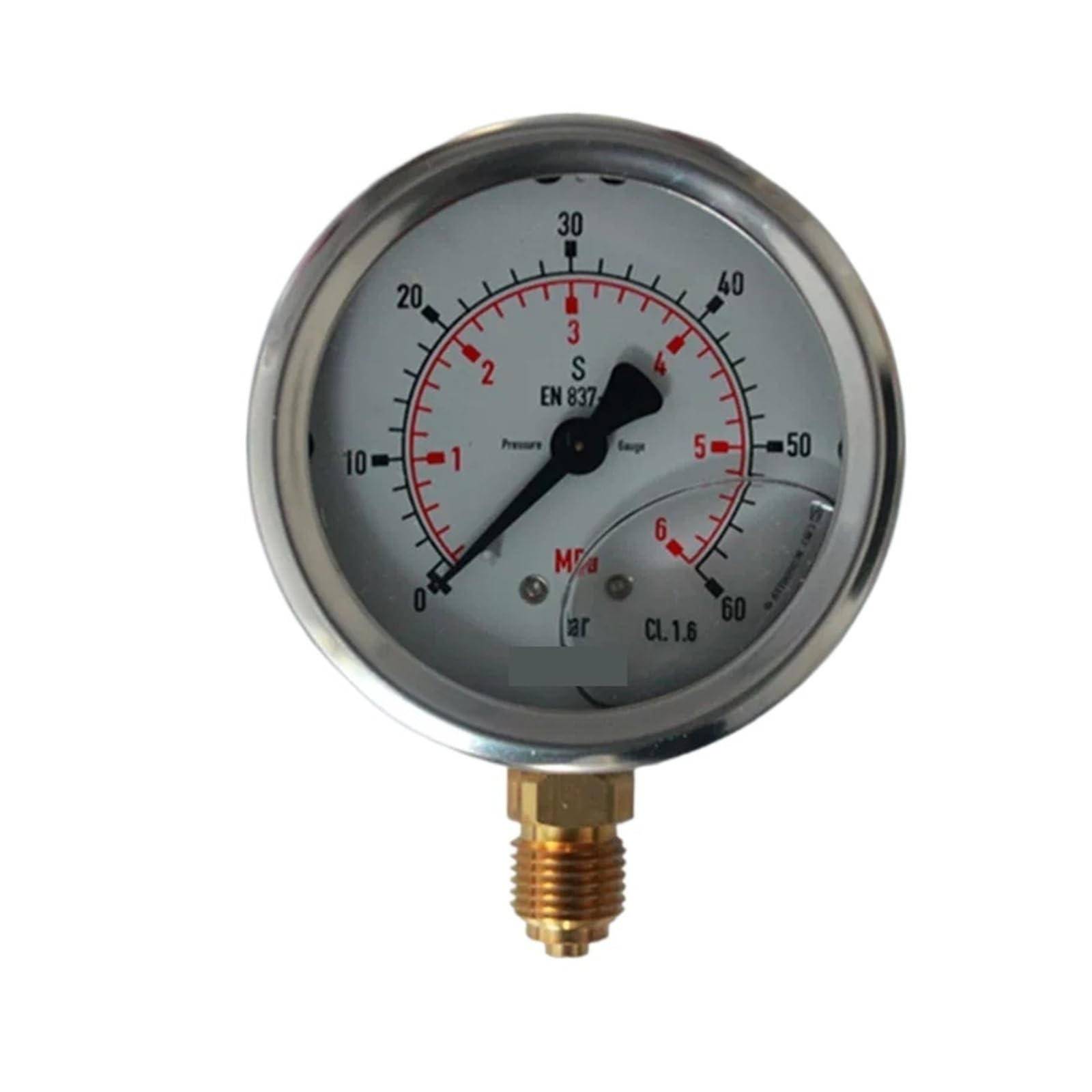 Manómetro de 63mm en acero inoxidable con rosca G1/4 para alta presión 2