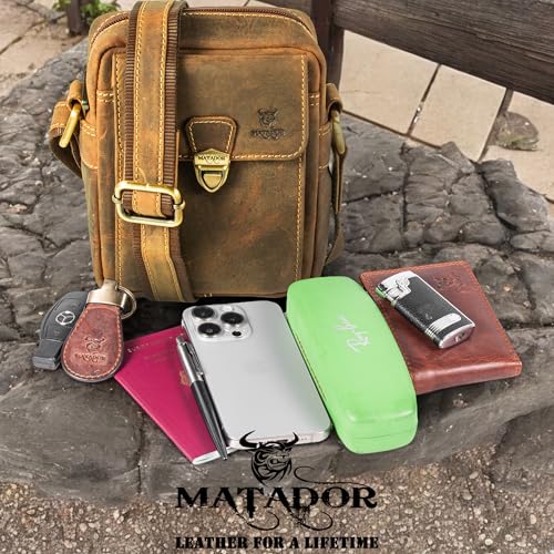 Bolso de hombro compacto MATADOR de cuero auténtico para evitar bolsillos llenos 3