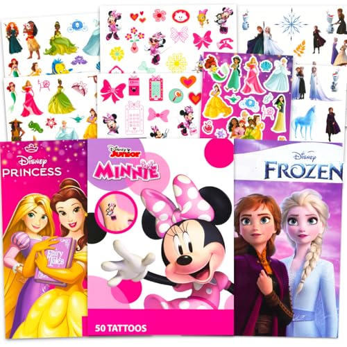 Disney Tattoos Party Favor Bundle for Girls 150 Pcs