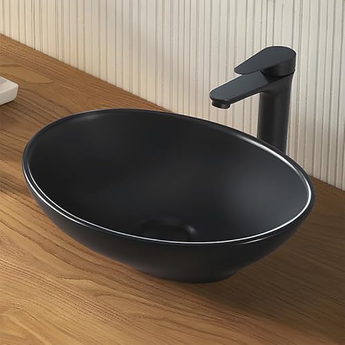 【WNJAPAN】洗面ボウル おしゃれ 陶器製 洗面器 水栓 排水金具 豪華 デザインシンク 洗面台 トイレ 水周り ナチュラル DIY 家具 インテリア 手洗い鉢 洗面シンク 排水ホース付き 和風 洋風 室内 室外 WB-41BK