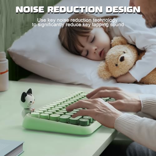 Teclado inalámbrico Bluetooth compacto de estilo retro con panel mate 5