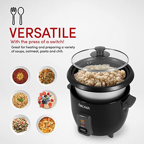 Aroma Housewares 6-Cup (Cooked) / 1.5Qt. Rice & Grain Cooker (Arc-363Ngb),Black,6-Cup Cooked / 3-Cup Uncooked #TOP1