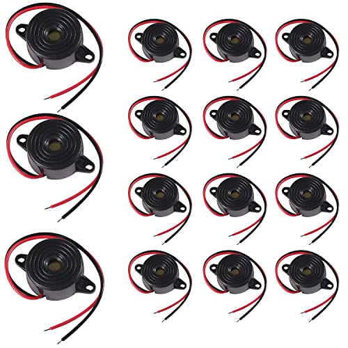 RUNCCI-YUN (15pcs） DC3V 6V 9V 12V 24V Elektronischer Summer,85dB, arduino buzzer, Aktive Piezo Elektronische Ton Summer Alarm Dauerton