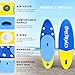 Kids Stand Up Paddle Board with Inflatable SUP Accessories, Non-Slip Comfort Deck Inflatable Paddle Board for Kid, Durable, Lightweight Fin for Youth & Kids (Blue/Yellow, 7'10