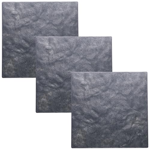 Sekcen 3 Pack Rubber Stepping Stones 15.75x15.75 Outdoor Garden Walkway Recycled Paving Stones Pavers for Walkways