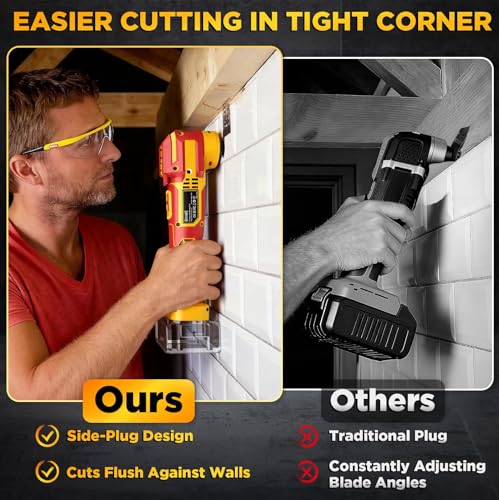 Cordless Oscillating Multi-Tool Compatible with DeWalt 20V Battery(Tool Only),21000 OPM Brushless Motor Power Oscillating Tools,4.5° Swing Angle,Side Battery Layout for Sanding/Cutting/Scraping by DIYtoolifz - Image 3