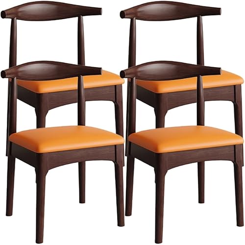 Miniatura 47 de YVYKFZD Solid Wood Dining Chairs Set, Armless Kitchen Chairs, Upholstered Dining Room Chair with Curved Back, Leisure Comfy Side Chair, for Living
