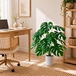 Der Rose 28 Inch Fake Monstera Plant in Pot, Large Artificial Potted Plants for Indoor Home Office Living Room Bedroom Decor