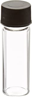 JG Finneran 84020-1545 Borosilicate Glass Dram Sample Vial with Solid Top Cap and PTFE/F217 Septa, Clear, 1 Dram Capacity, 15mm Diameter x 45mm Height (Case of 100) - coolthings.us