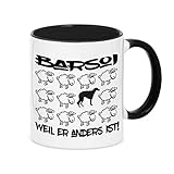 376 ml Füllvolumen Siviwonder Tasse Black Sheep - BARSOI Windhund - Hunde Fun Schaf Kaffebecher