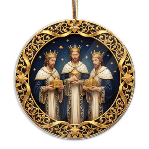 Three Kings Christmas Ornament 2025, Religious Nativity Ornament with Gift Card, Christian Christmas Tree Decoration, 2025 Christmas Tree Decorations, for Women, Friendship Gifts for Women