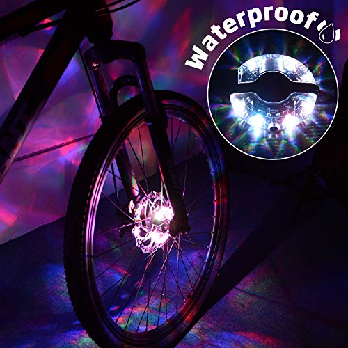 ShinePick Bike Wheel Lights, Rechargeable Rim Lights Colorful Safety Warning Light Bike Spoke Decoration, 2 Tire Pack for Both Adults Kids Bike