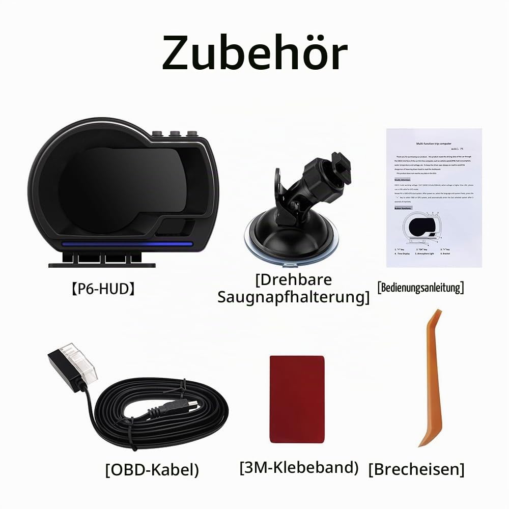 Auto Head Up Display,Cars Heads Up Display,Horizontale Fahrzeuganzeige,OBD2+GPS,mit Einstellbarer Halterung,Geschwindigkeit,Drehzahl,mehrsprachige Anzeige,für alle Fahrzeuge