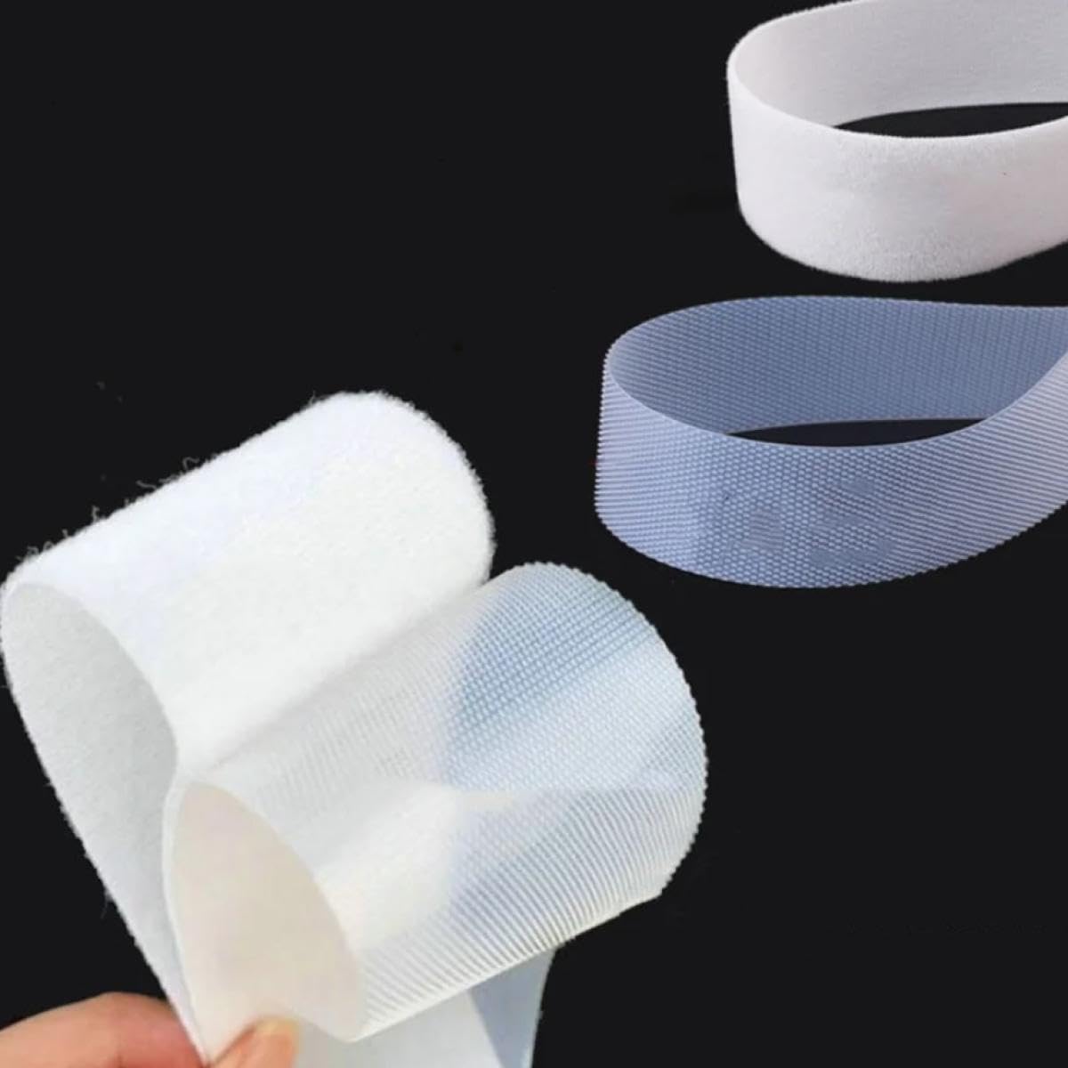 YJIUYUANQ 40mm Width Brushing Fabric Loop and Hook Set.DIY Clothing accesorries DIY Sewing Soft Strips Fabric Fastener Tape Soft Thin Hook and Loop, Transparent,2 Meters