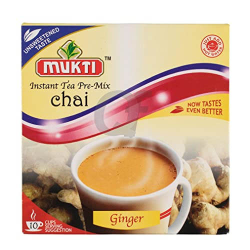 Mukti Té instantáneo premezcla Chai jengibre sin azúcar - 140g (10 bolsitas)