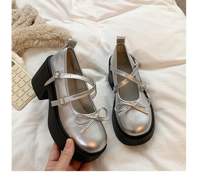 Cute Shoes for Teen Girls Y2K Summer Mary Janes Sandals with Bows Chunky Platform Fashion Kawaii Dressy Gifts for Women Daughter Granddaughter Back to School Rave Streetwear Parties Indoors Outdoors3