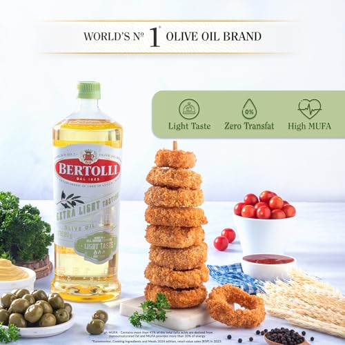 Image of Bertolli Extra Light Tasting Olive Oil, 500ml - Premium Quality Healthy Cooking Oil (Pack of 3)