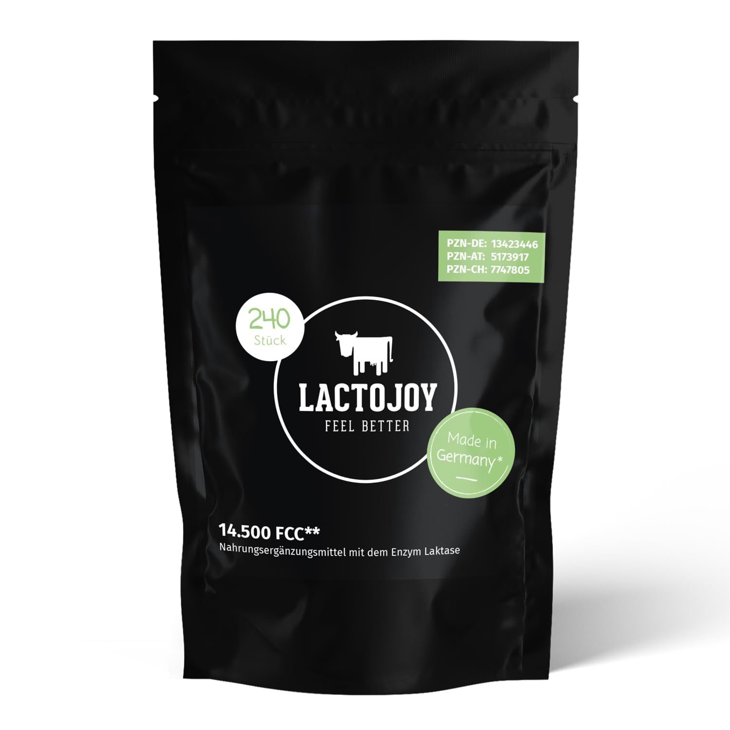 LactoJoy Laktase-Tabletten bei Laktoseintoleranz - 14.500 FCC - 240 Stk. Nachfüllpackung I Hochdosiert bei Lactoseunverträglichkeit