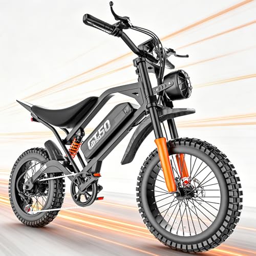 ASKGO Electric Dirt Bike, 5500W Peak Electric Motorcycle with 48V/30AH Battery Ebike, 40MPH, Hydraulic Brakes, Full Suspensions, 7-Speed, Mountain Off-Road E Dirt Bike for Teens & Adults