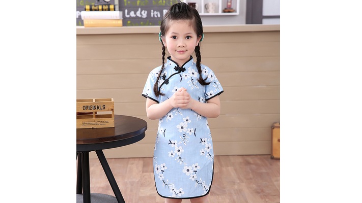 Vestido bebé niña Qipao año nuevo vintage chino miniatura 7