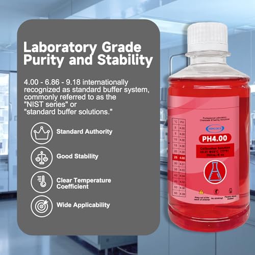 Homcoice 250 mL pH Kalibrierungslösungsset (pH 4,00, 6,86, 9,18), ±0,01 pH hochpräzise pufferlösungen für pH-Messgeräte, ideal für labore, industrie, bildung und außendienst