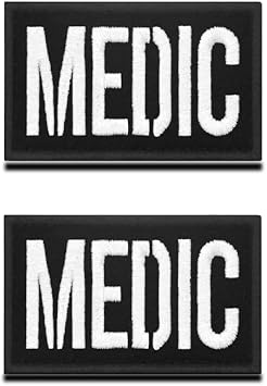 2 Pcs Full Embroidered Medic EMT Medic Medical First Aid Patch 3.15x2 inch- Perfect for First Aid Pouch, EMT, EMS, Trauma, Medical, Paramedic, First Response Rescue Kit, Tactical Activities