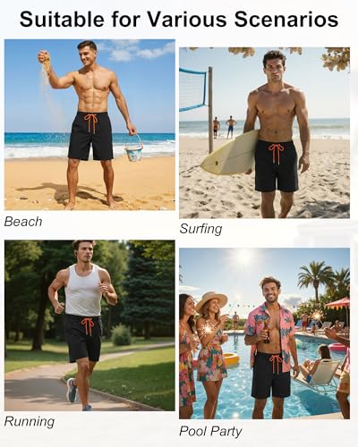Image of Justay 2 in 1 Mens Swim Trunks 7 Inch, Beach Swim Shorts with Pockets