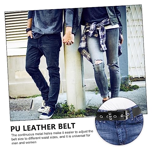 Didiseaon Rivet Waist Belt for Men Punk Style PU Leather Decorative Belt Cool Rivet Design Suitable for Casual Wear4